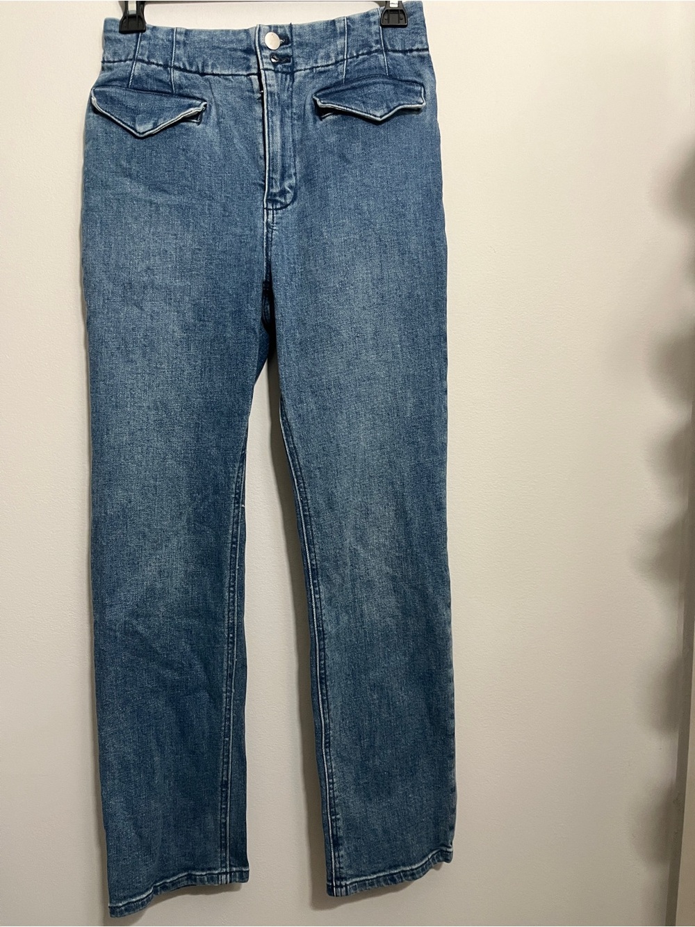 Maeve By Anthropologie Straight-Leg High-Rise Jeans in Medium Blue